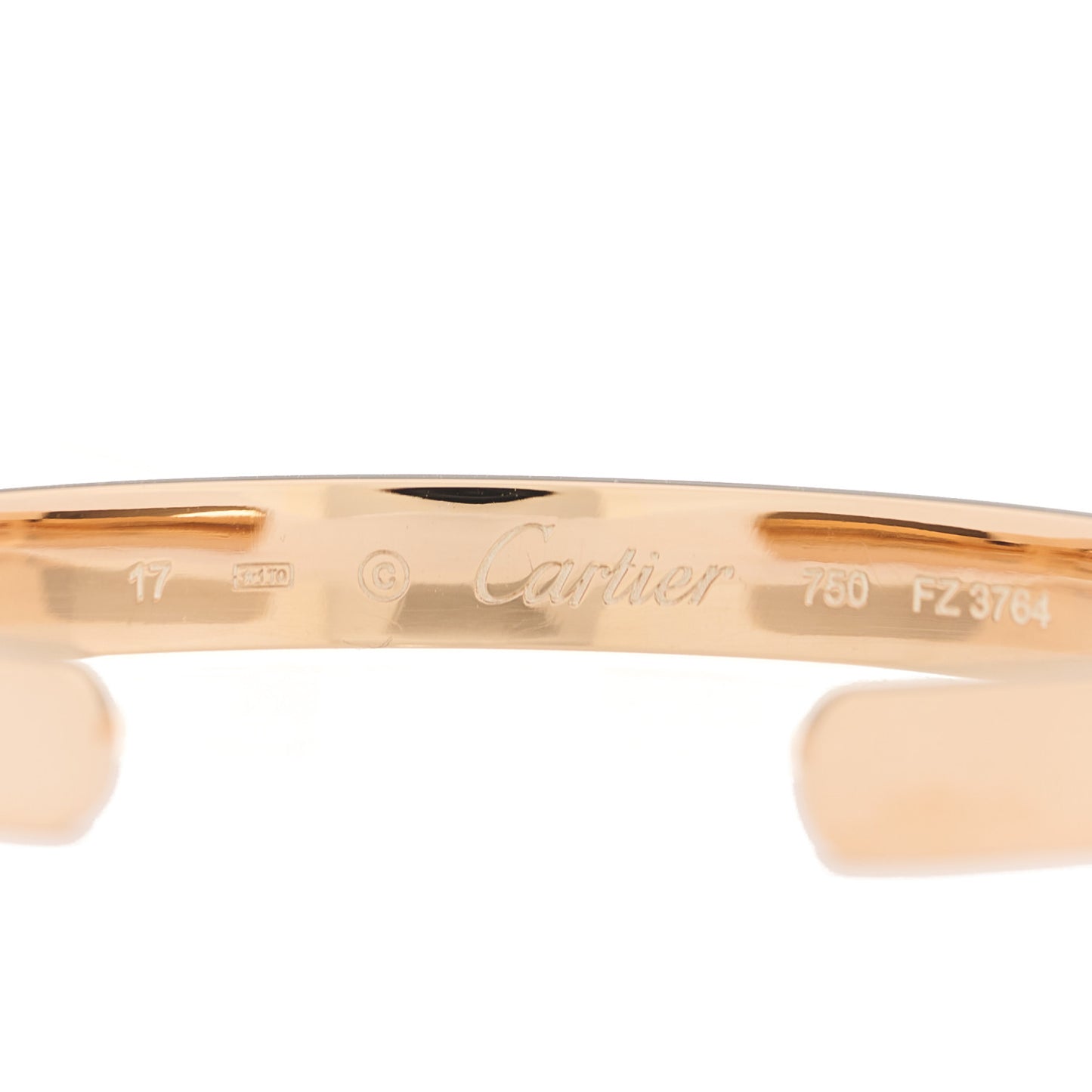 18K Pink Gold LOVE Cuff Bracelet 17