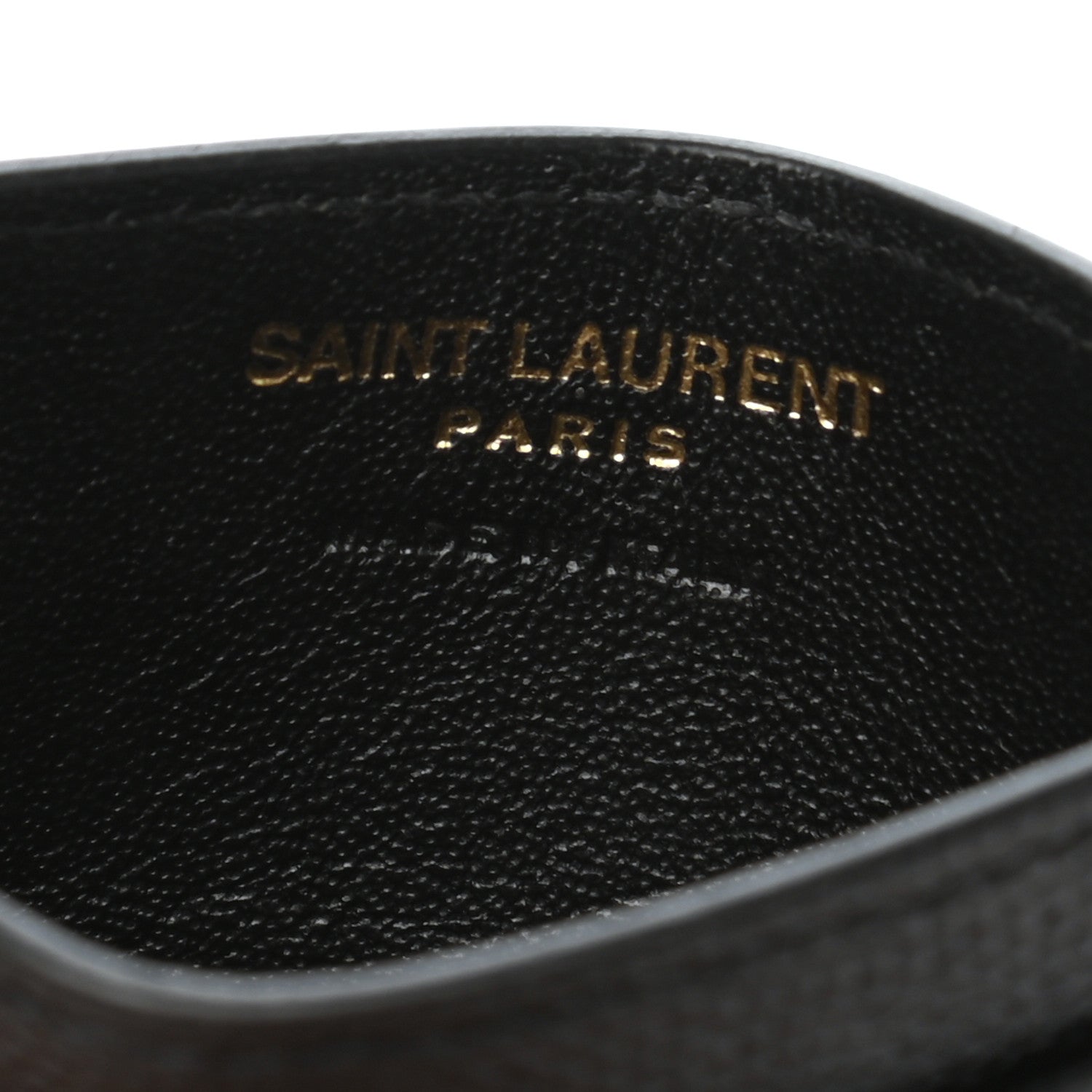 Saint Laurent Grain De Poudre Matelasse Chevron Monogram Credit Card Case Black 6 of 8