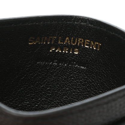 Saint Laurent Grain De Poudre Matelasse Chevron Monogram Credit Card Case Black 6 of 8