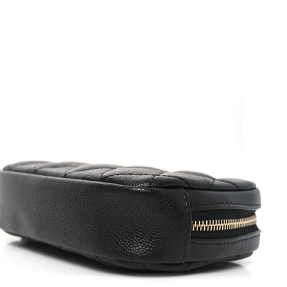 Chanel Caviar Quilted Small Curvy Pouch Cosmetic Case Black 9 of 9