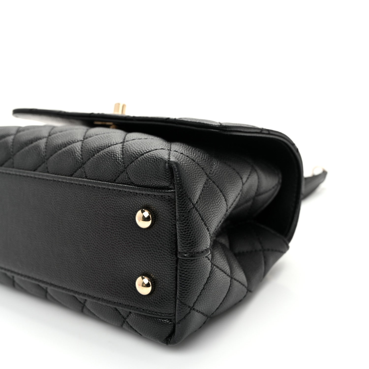 Chanel Caviar Lizard Embossed Quilted Mini Coco Handle Flap Black 10 of 10