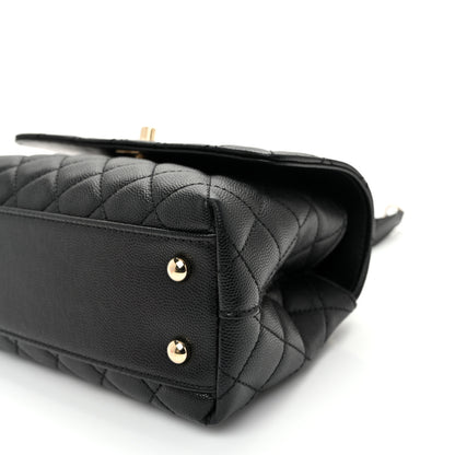 Chanel Caviar Lizard Embossed Quilted Mini Coco Handle Flap Black 10 of 10