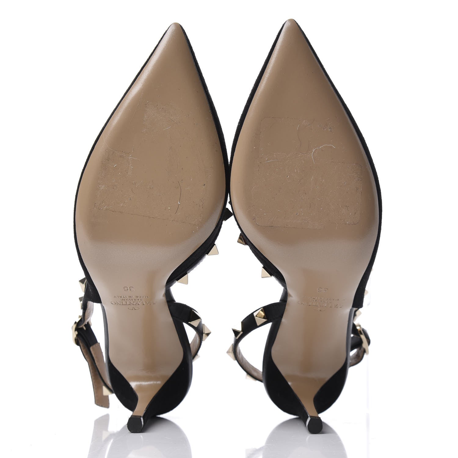 Valentino Garavani Suede Rockstud Half D'Orsay Slingback 85mm Pumps 36 Black 6 of 11