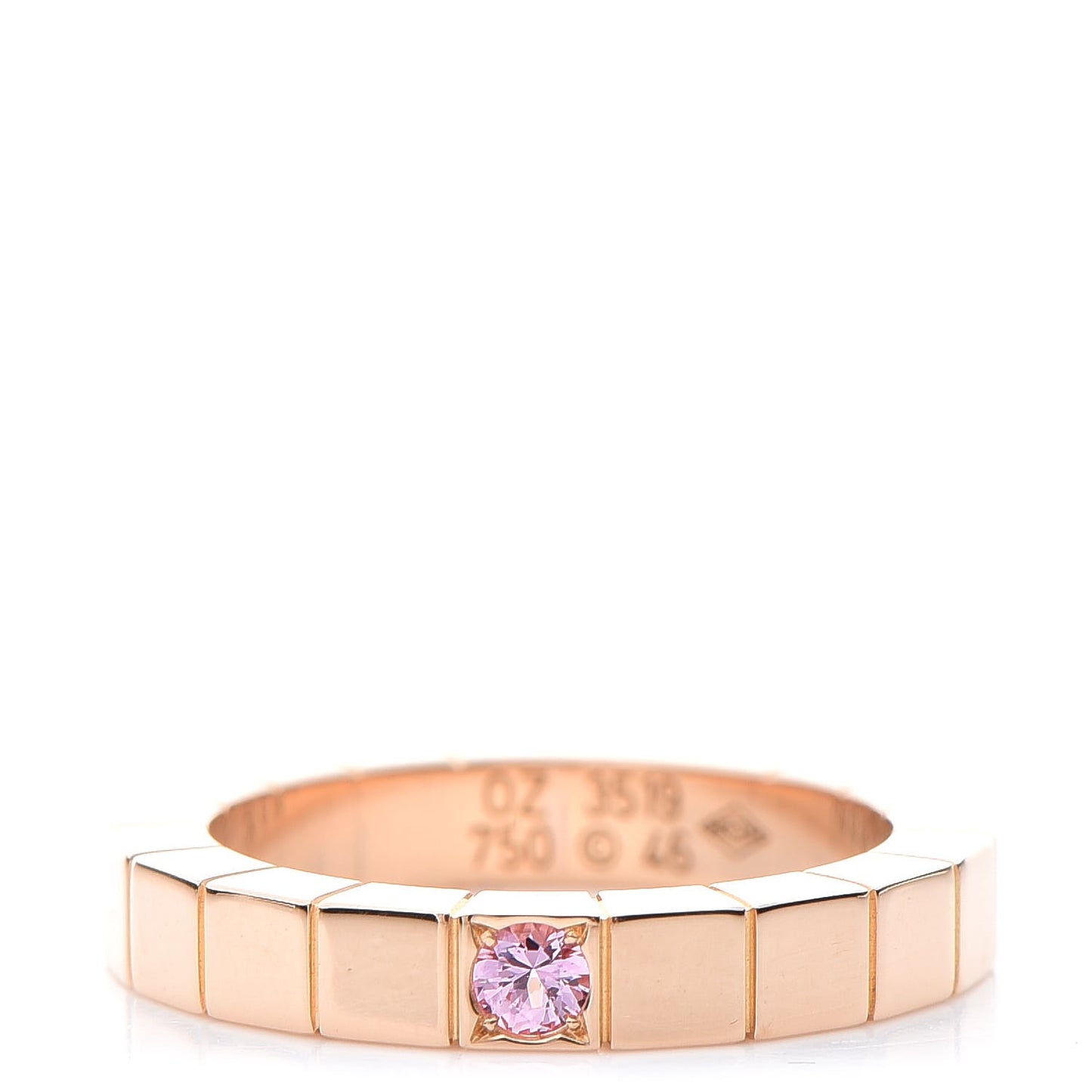 18K Pink Gold Pink Sapphire Lanieres Ring 46 3.75