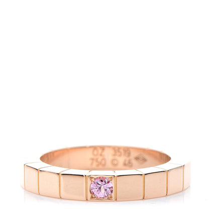 Cartier 18K Pink Gold Pink Sapphire Lanieres Ring 46 3.75 1 of 6