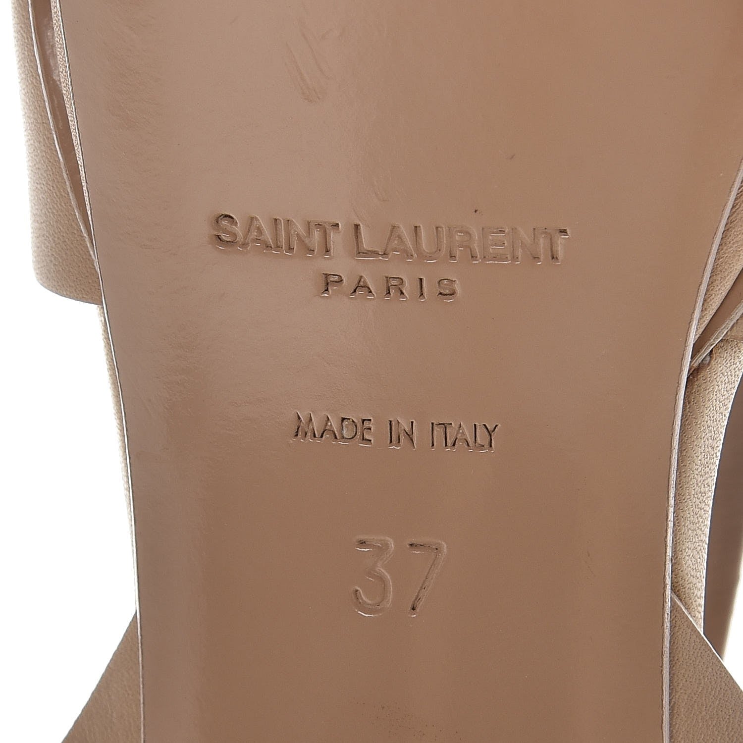 Saint Laurent Calfskin Tribute 75 Platform Sandals 37 Nude Powder 8 of 11
