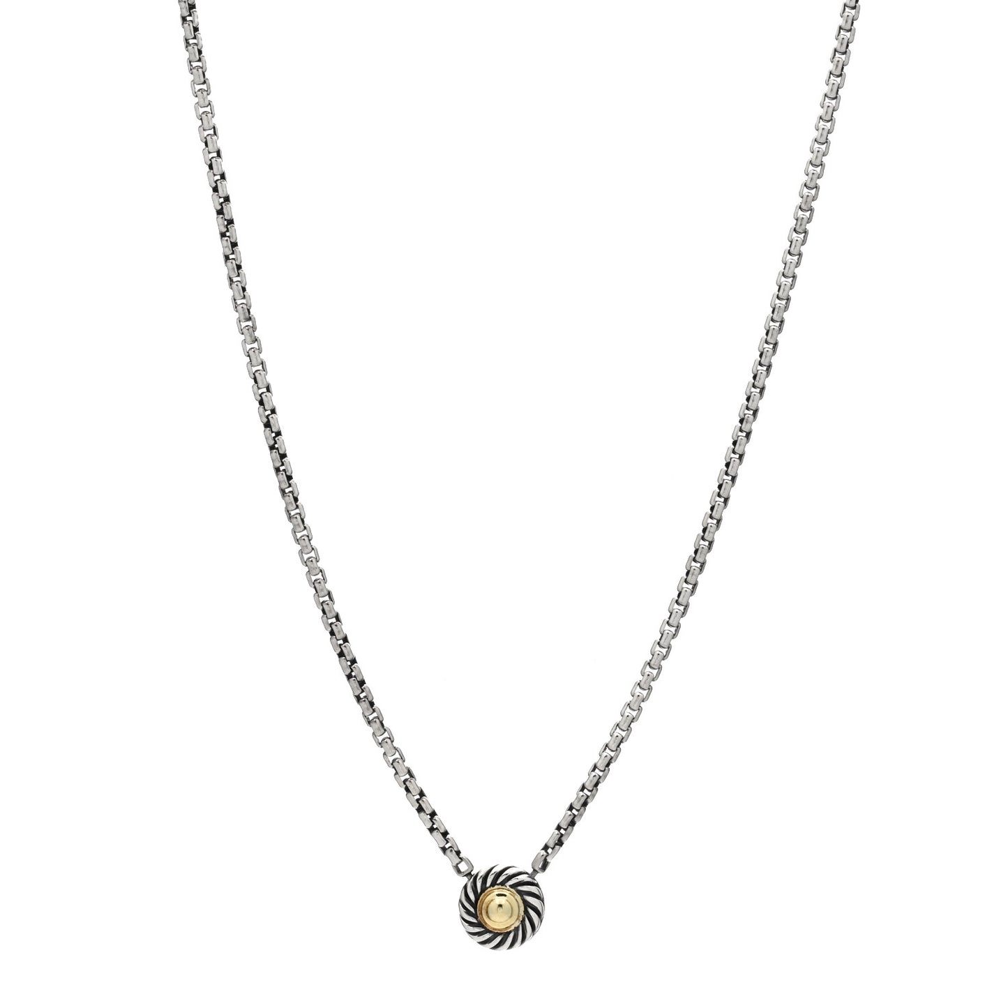 Sterling Silver 14K Yellow Gold Cookie Pendant Necklace
