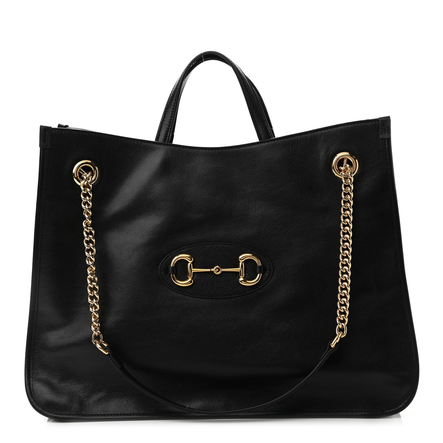Gucci Calfskin Large Horsebit 1955 Tote Bag Black 1 of 11