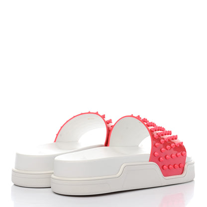 Christian Louboutin Calfskin Donna Studded Pool Fun Platform Flat Slide Sandals 41.5 Floride 4 of 10