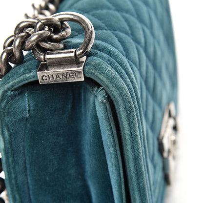 Chanel Velvet Quilted Small Boy Flap Turquoise 17 of 18