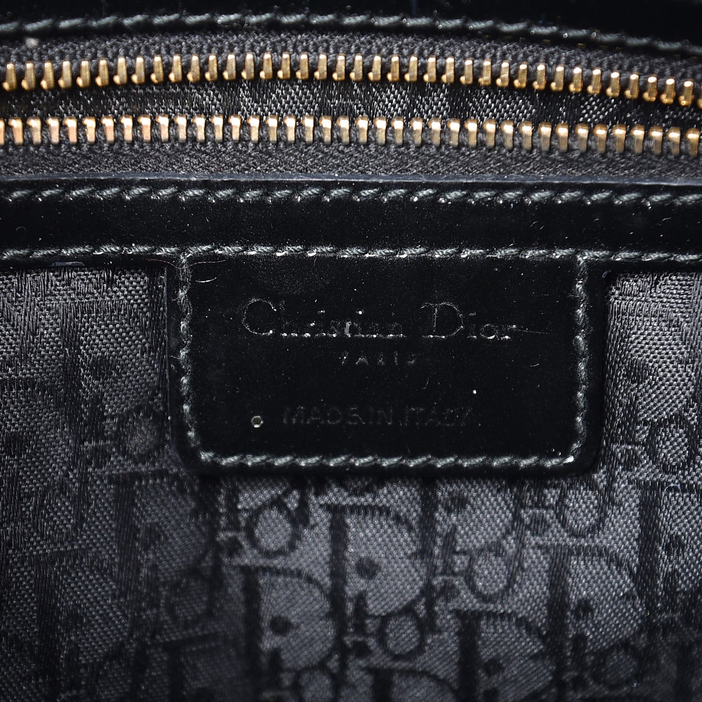 Patent Cannage Large Lady Dior Black