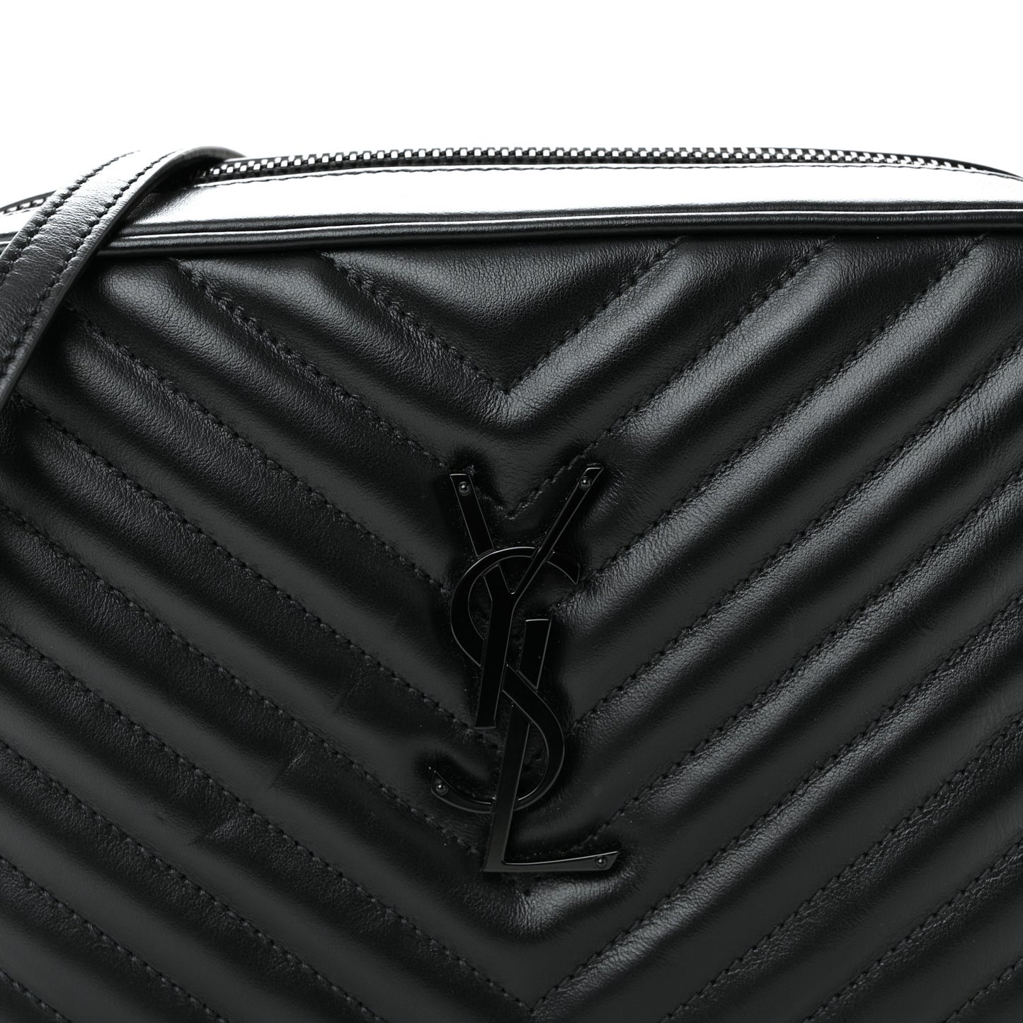 Calfskin Matelasse Monogram Monochrome Lou Camera Bag Black