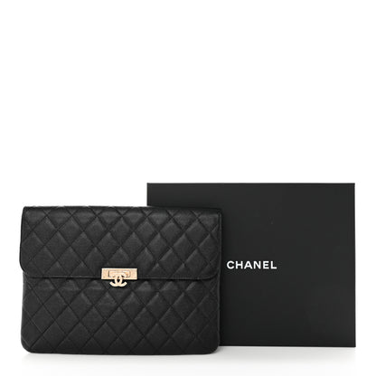 Chanel Caviar Quilted Medium Golden Class Pouch Black 13 of 13