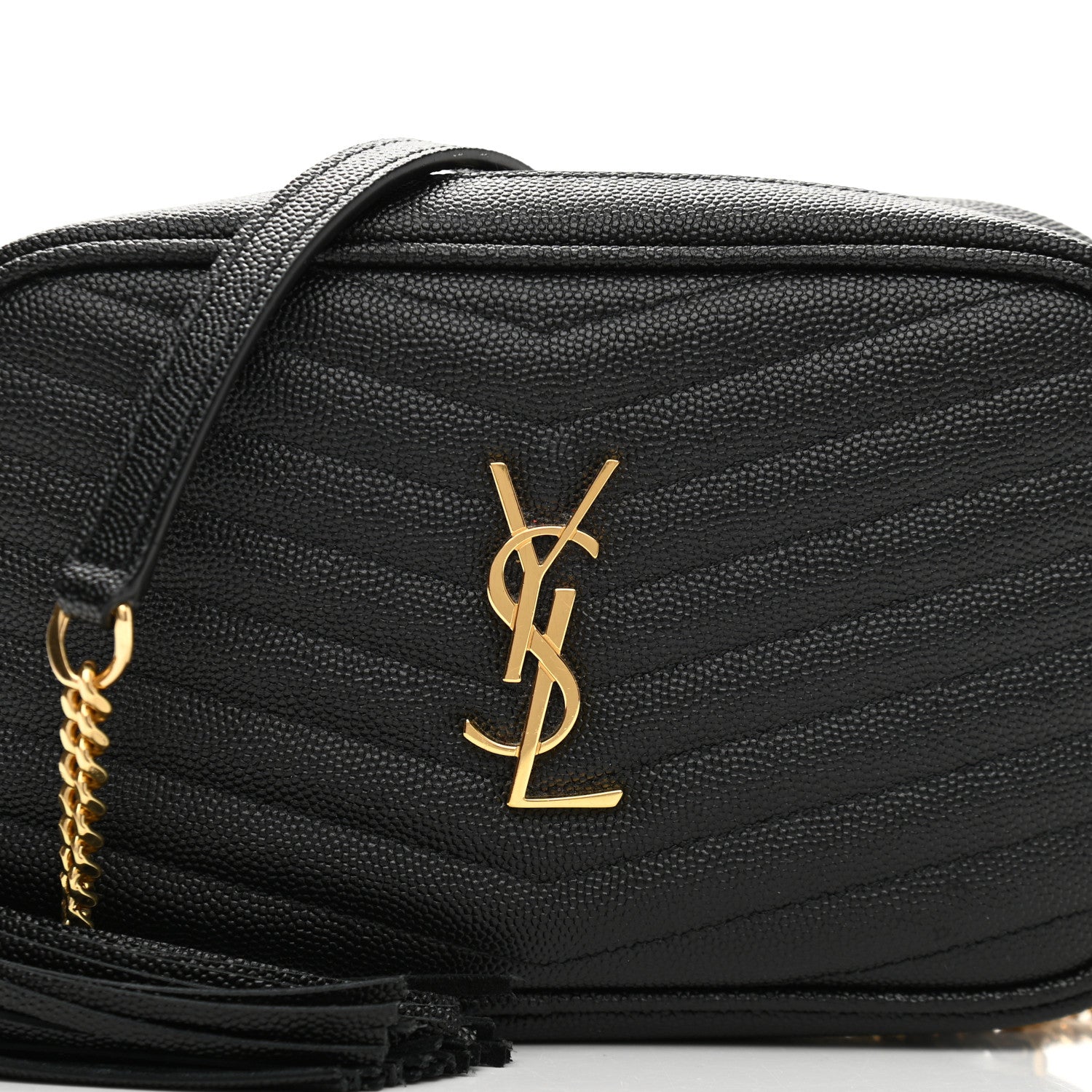 Saint Laurent Grain De Poudre Matelasse Monogram Mini Lou Camera Bag Black 8 of 11