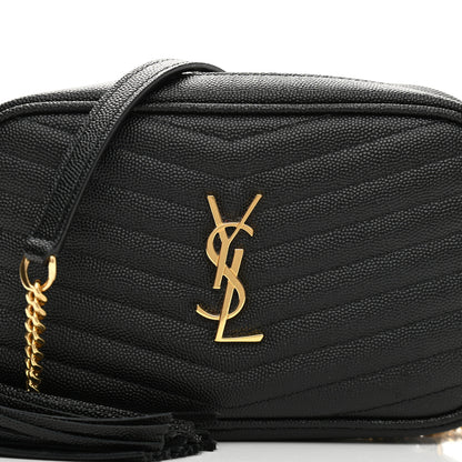 Saint Laurent Grain De Poudre Matelasse Monogram Mini Lou Camera Bag Black 8 of 11