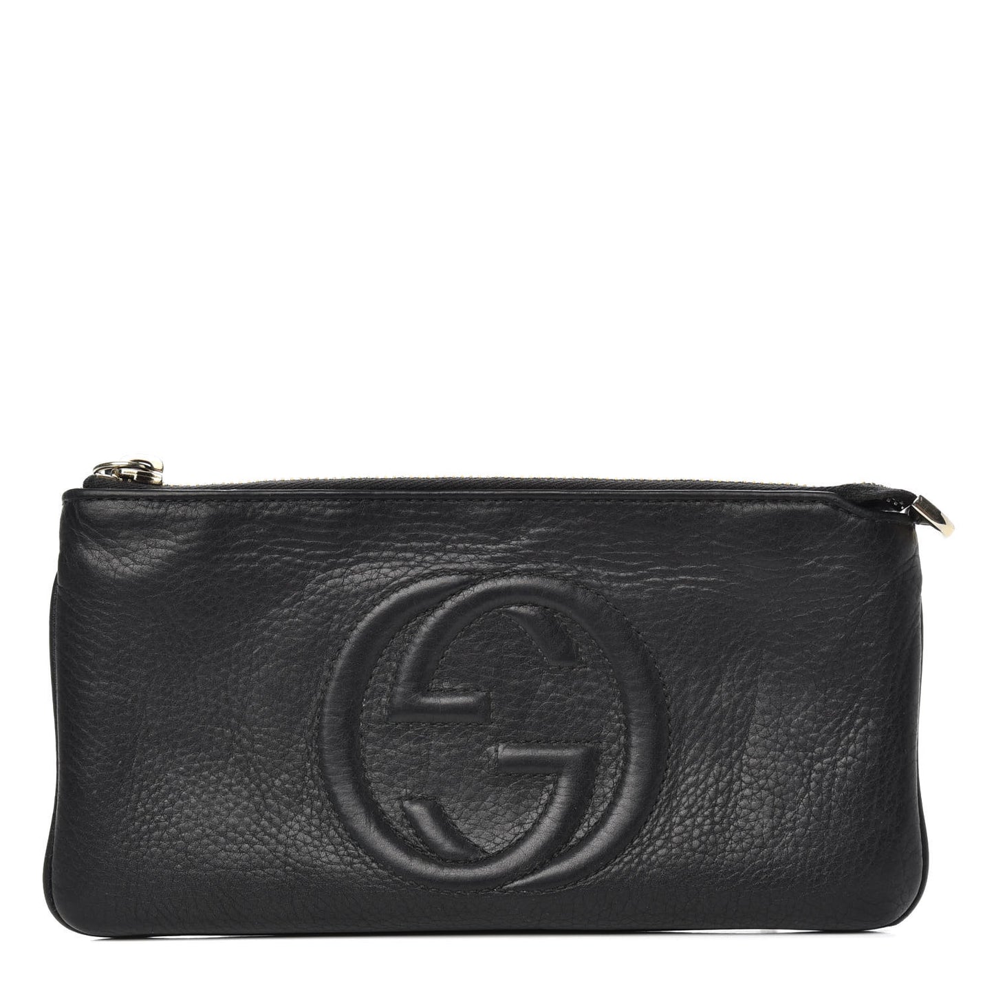 Pebbled Calfskin Soho Wristlet Black