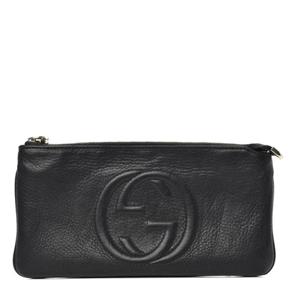 Gucci Pebbled Calfskin Soho Wristlet Black 1 of 5