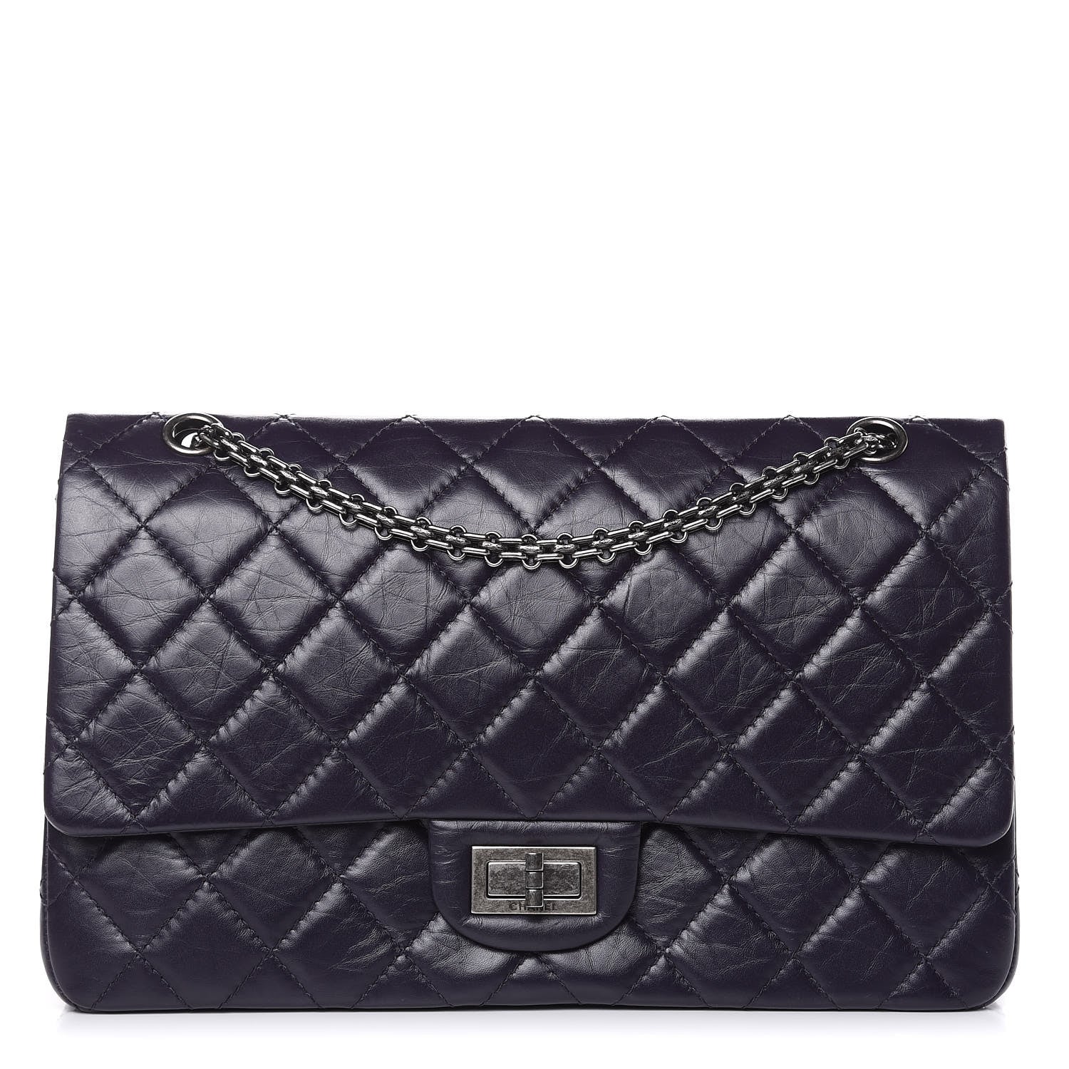 Chanel Aged Calfskin Quilted 2.55 Reissue 227 Flap Dark Purple 1 of 12