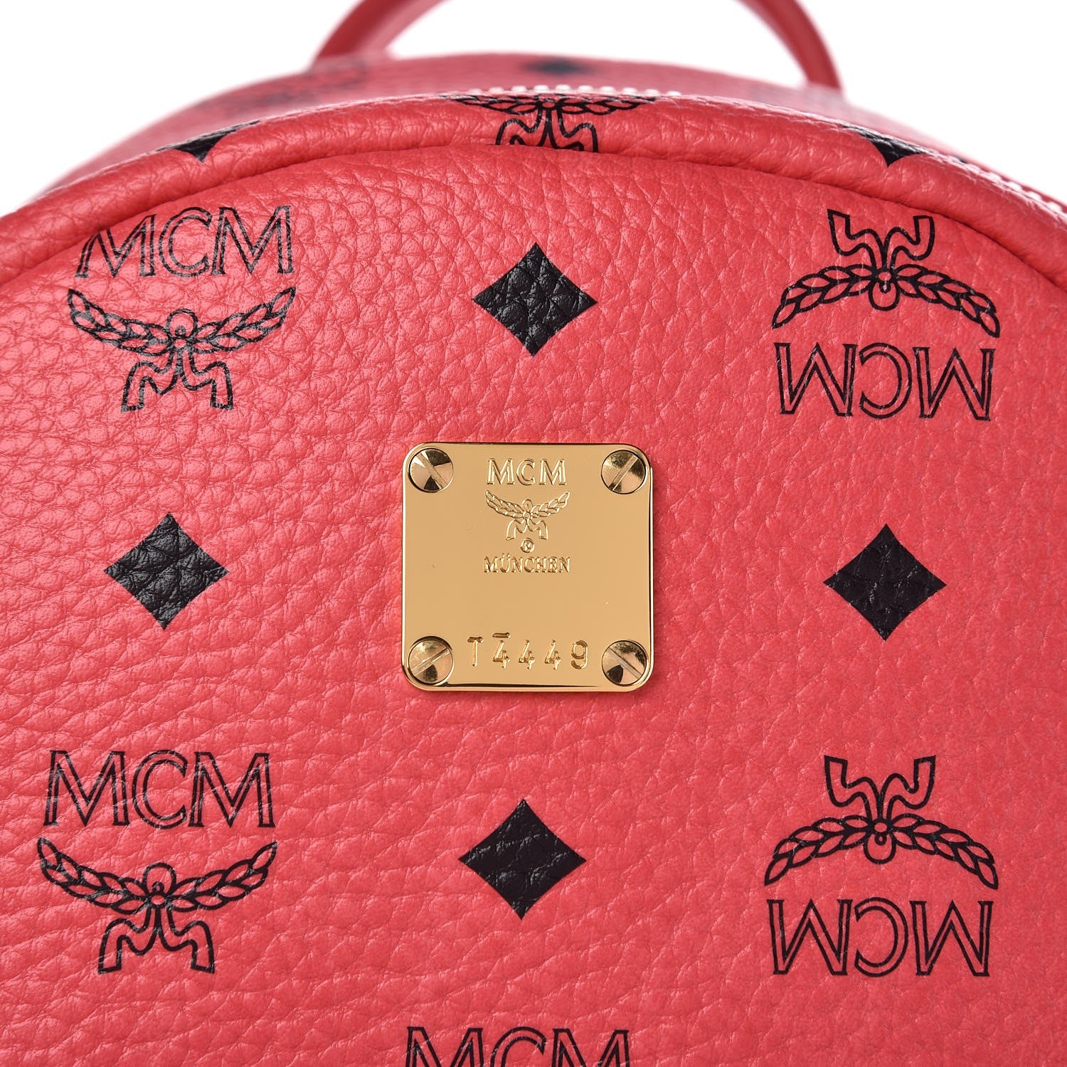 MCM Visetos Side Stud Small Stark Backpack Corail 9 of 10
