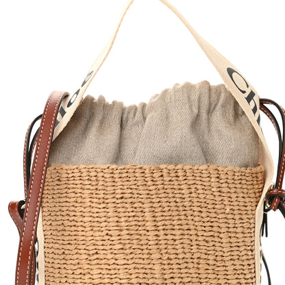 Chloe Raffia Calfskin Small Woody Basket Bag Brown 8 of 10