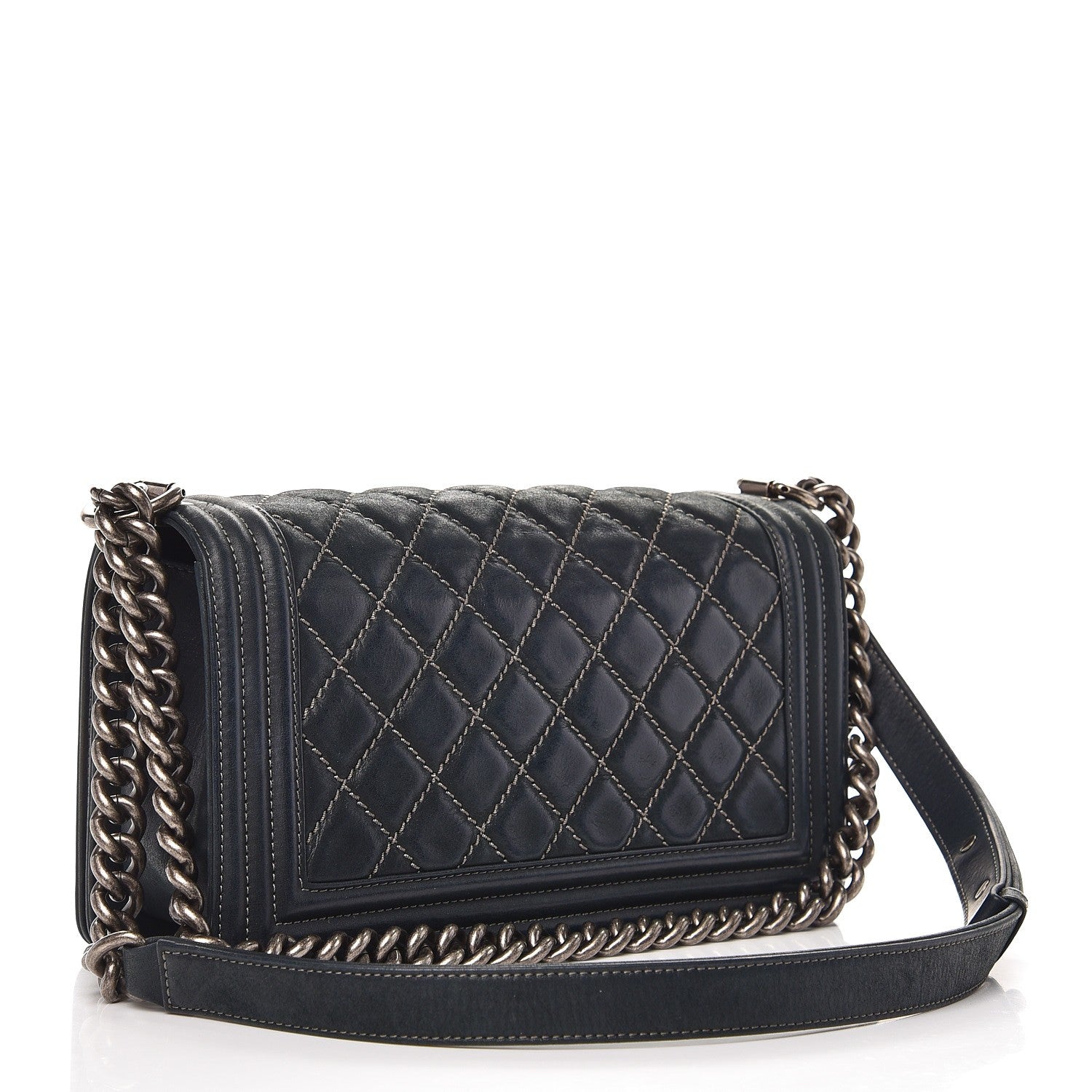 Chanel Suede Calfskin Quilted Medium Boy Flap Black 4 of 11