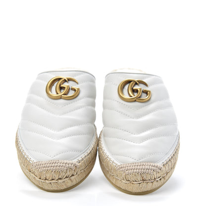 Gucci Nappa Matelasse GG Marmont Espadrille Slippers 38 Great White 5 of 8