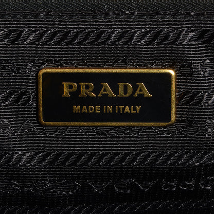 Prada Nylon Chevron Quilted Dome Satchel Black 6 of 9