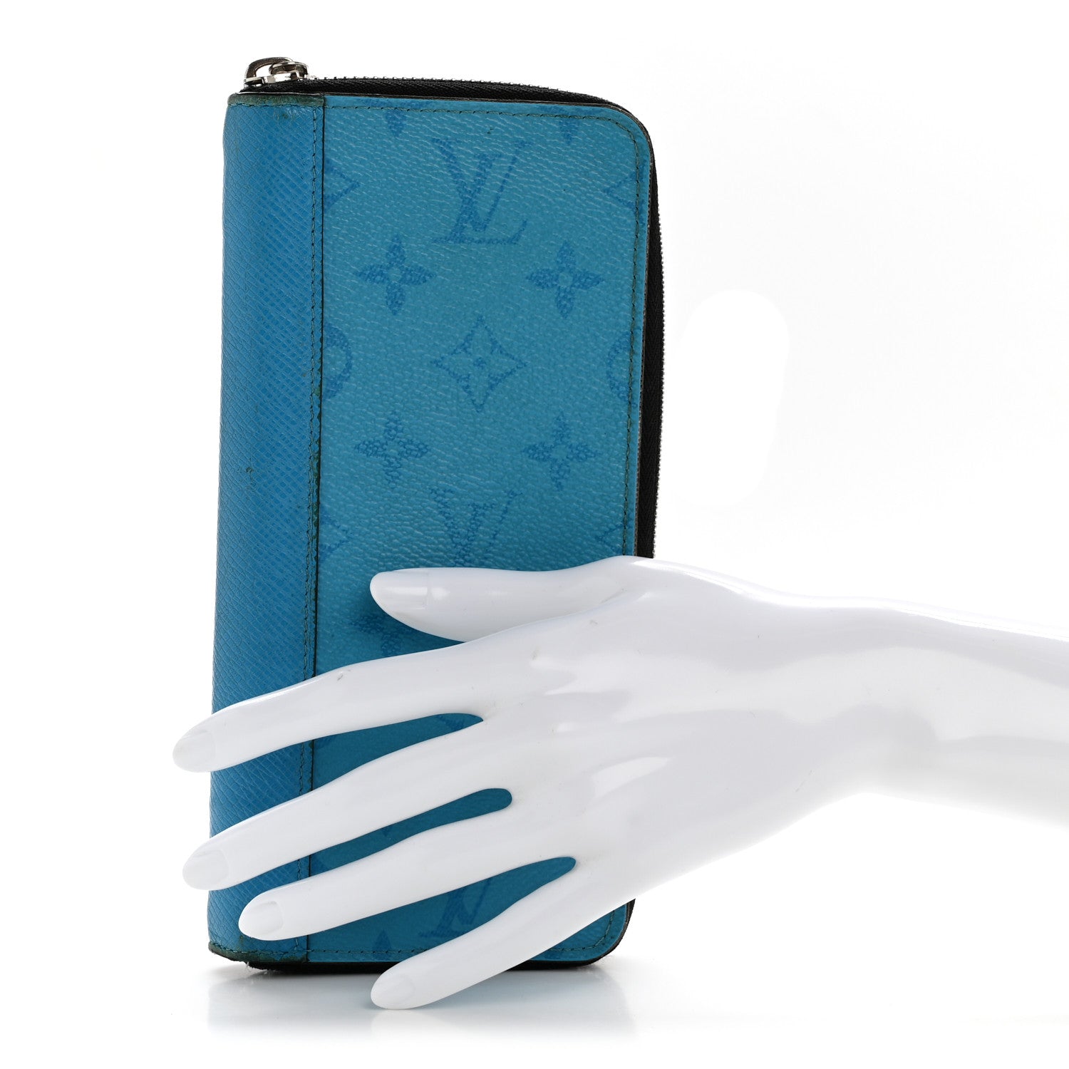 Louis Vuitton Taigarama Vertical Zippy Wallet Blue Lagoon 2 of 10