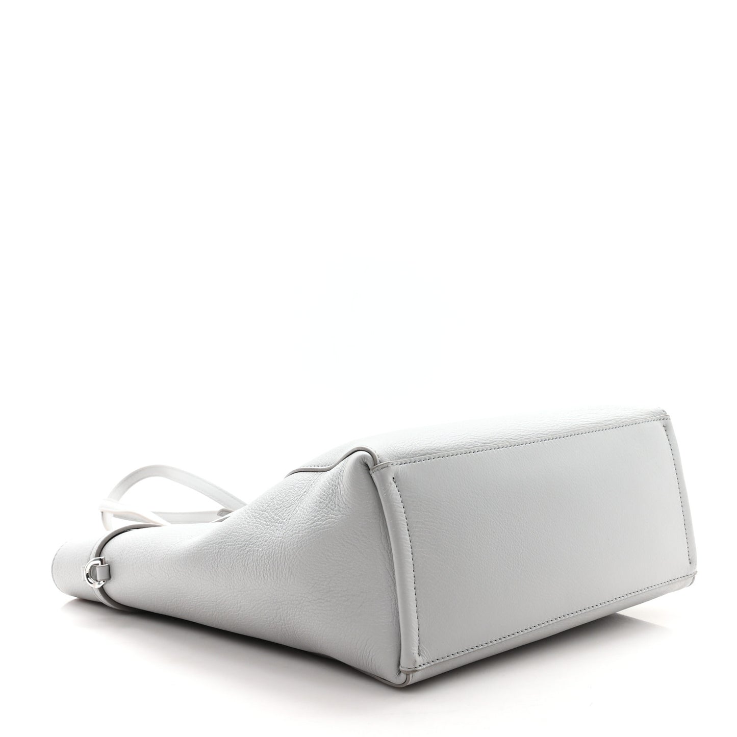 Calfskin Small Voyou Small North South Tote Light Grey