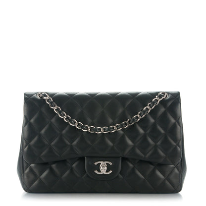 Chanel Lambskin Quilted Jumbo Double Flap Black 1 of 8