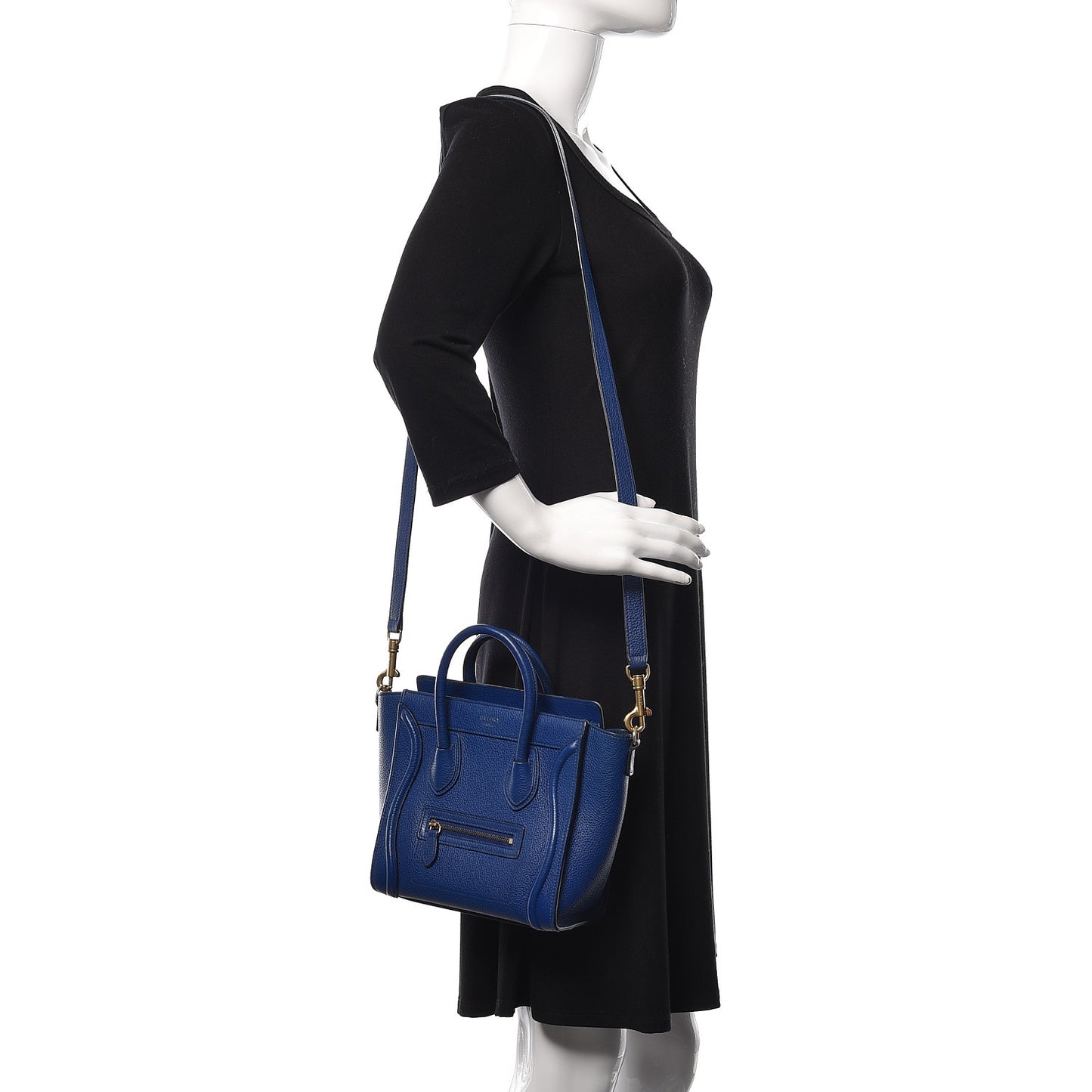 Drummed Calfskin Nano Luggage Indigo