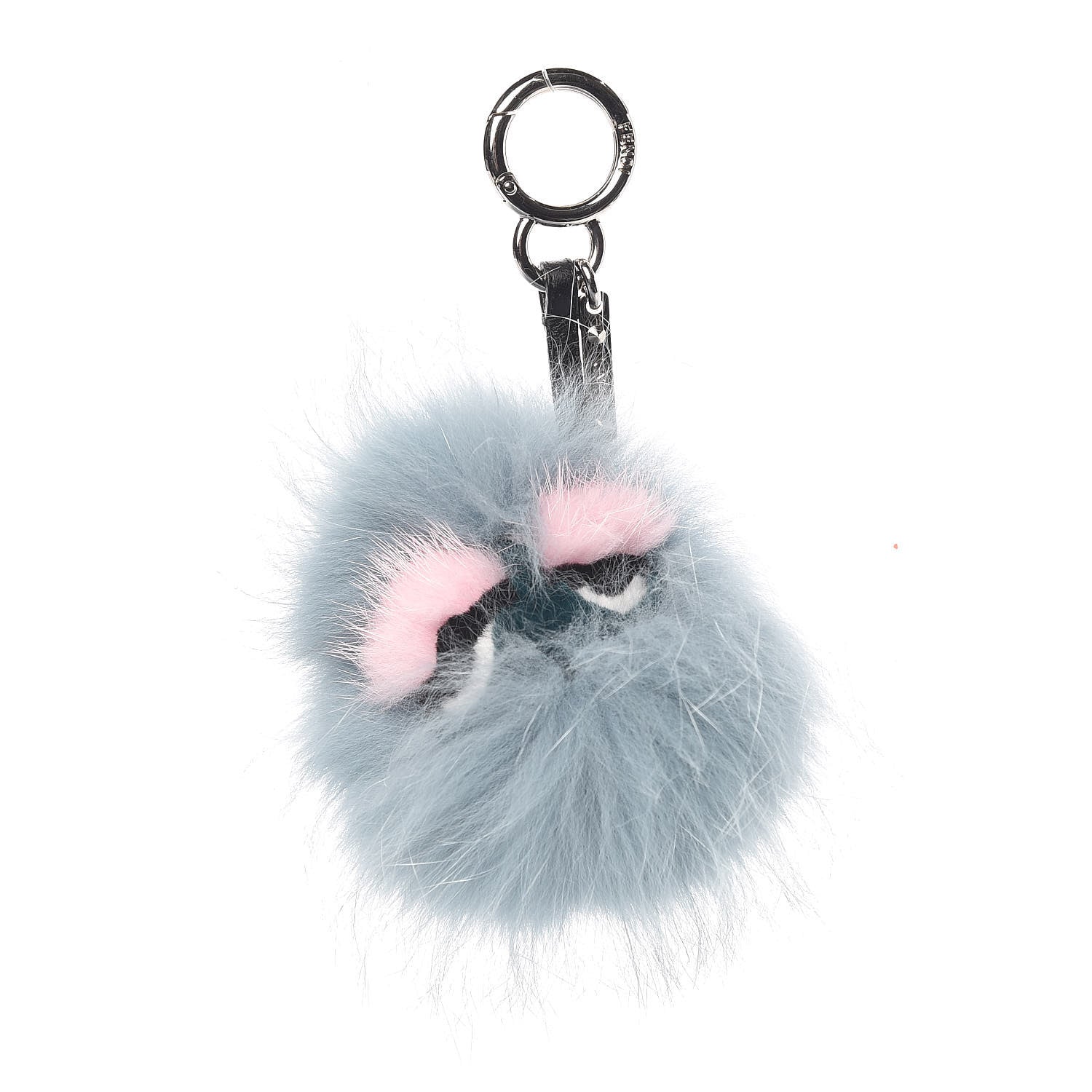 Fendi Fox Mink Rabbit Fur Vitello Flamingo Mini Monster Bag Bug Charm Lagoon Black Multicolor 1 of 3
