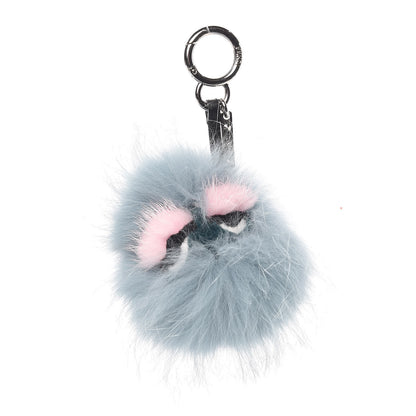 Fendi Fox Mink Rabbit Fur Vitello Flamingo Mini Monster Bag Bug Charm Lagoon Black Multicolor 1 of 3
