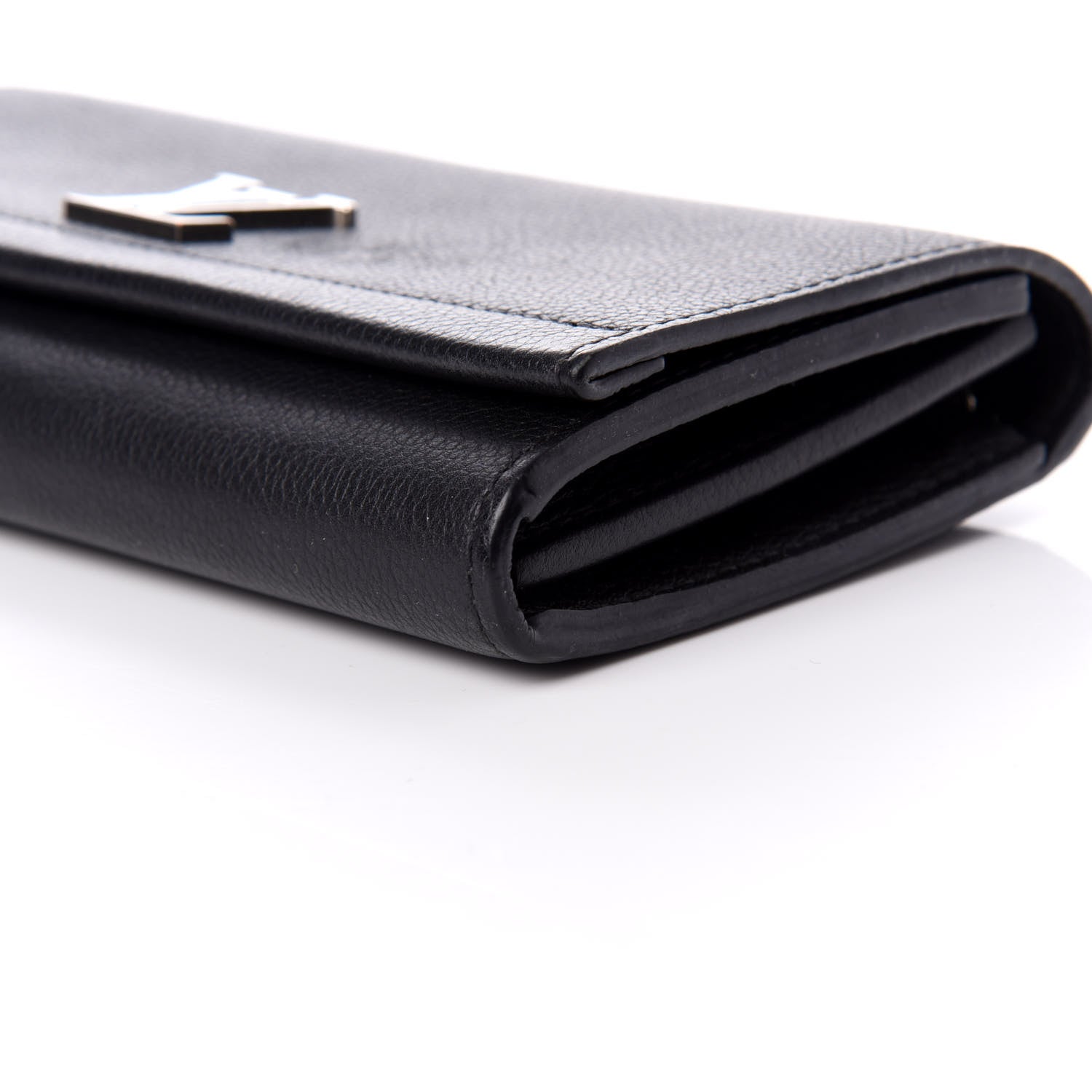 Louis Vuitton Calfskin Lockme II Wallet Black 7 of 9