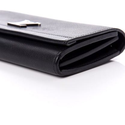 Louis Vuitton Calfskin Lockme II Wallet Black 7 of 9