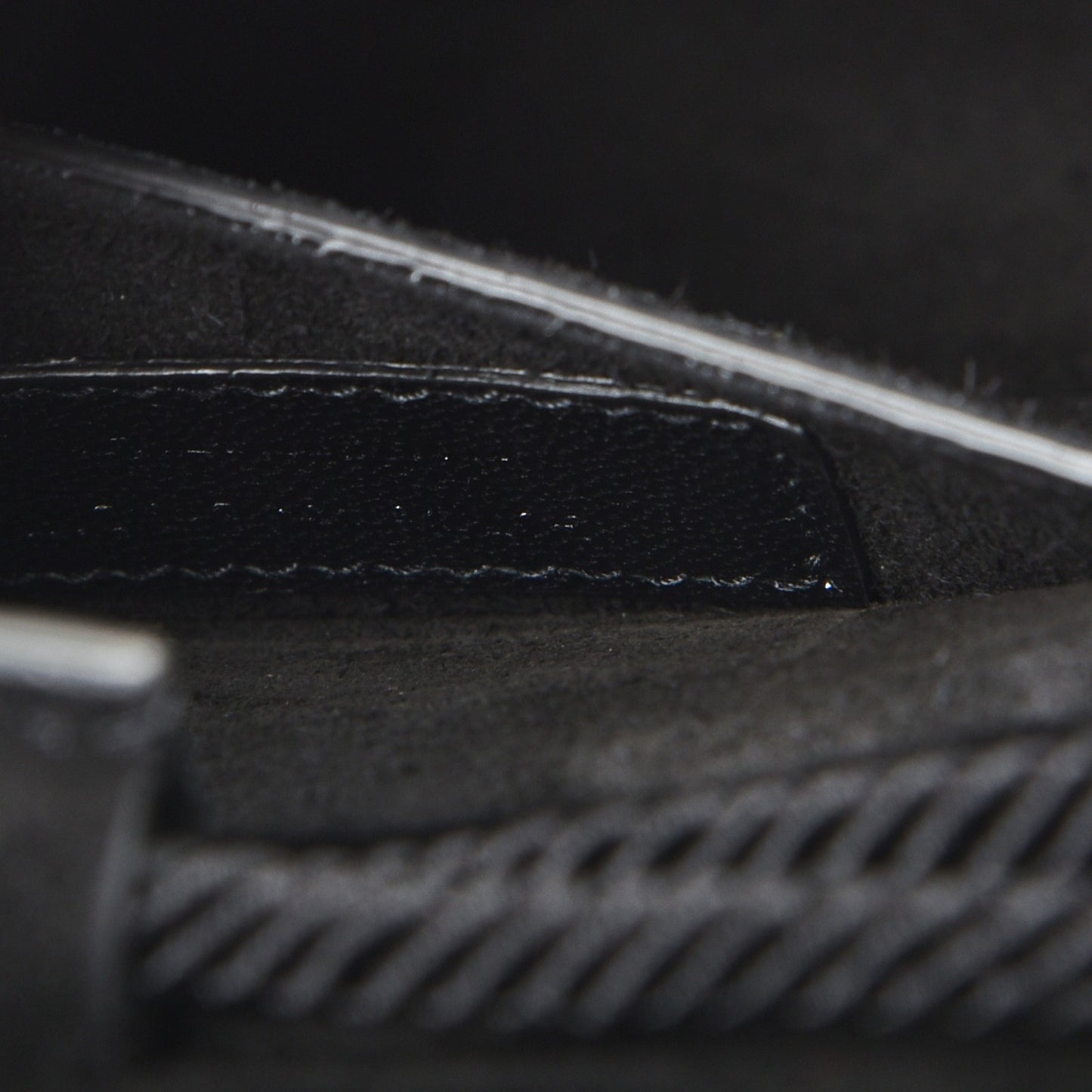 Suede Medium Monogram Fetish Satchel Black