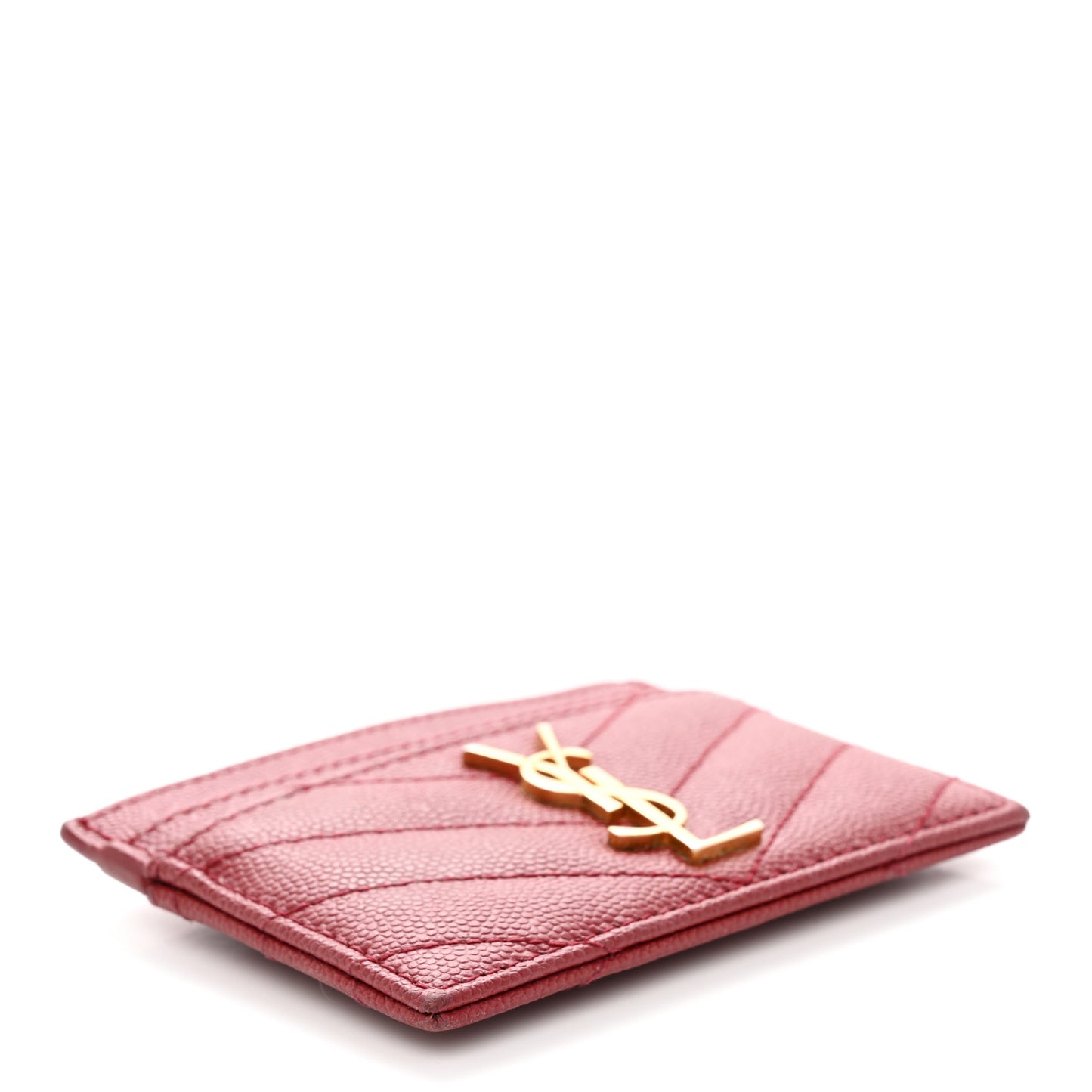 Grain De Poudre Matelasse Chevron Monogram Credit Card Case Opyum Red