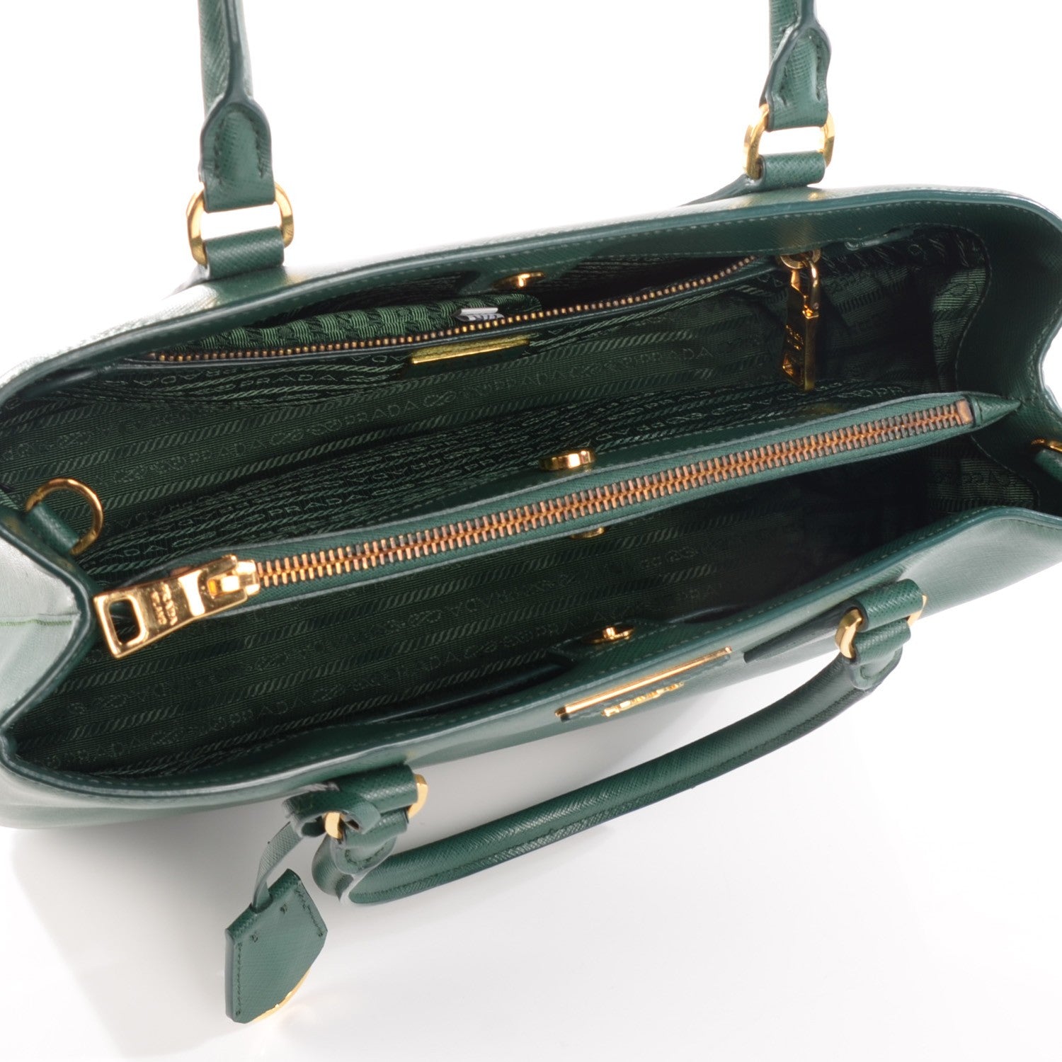 Prada Saffiano Lux Medium Tote Biliardo 5 of 10