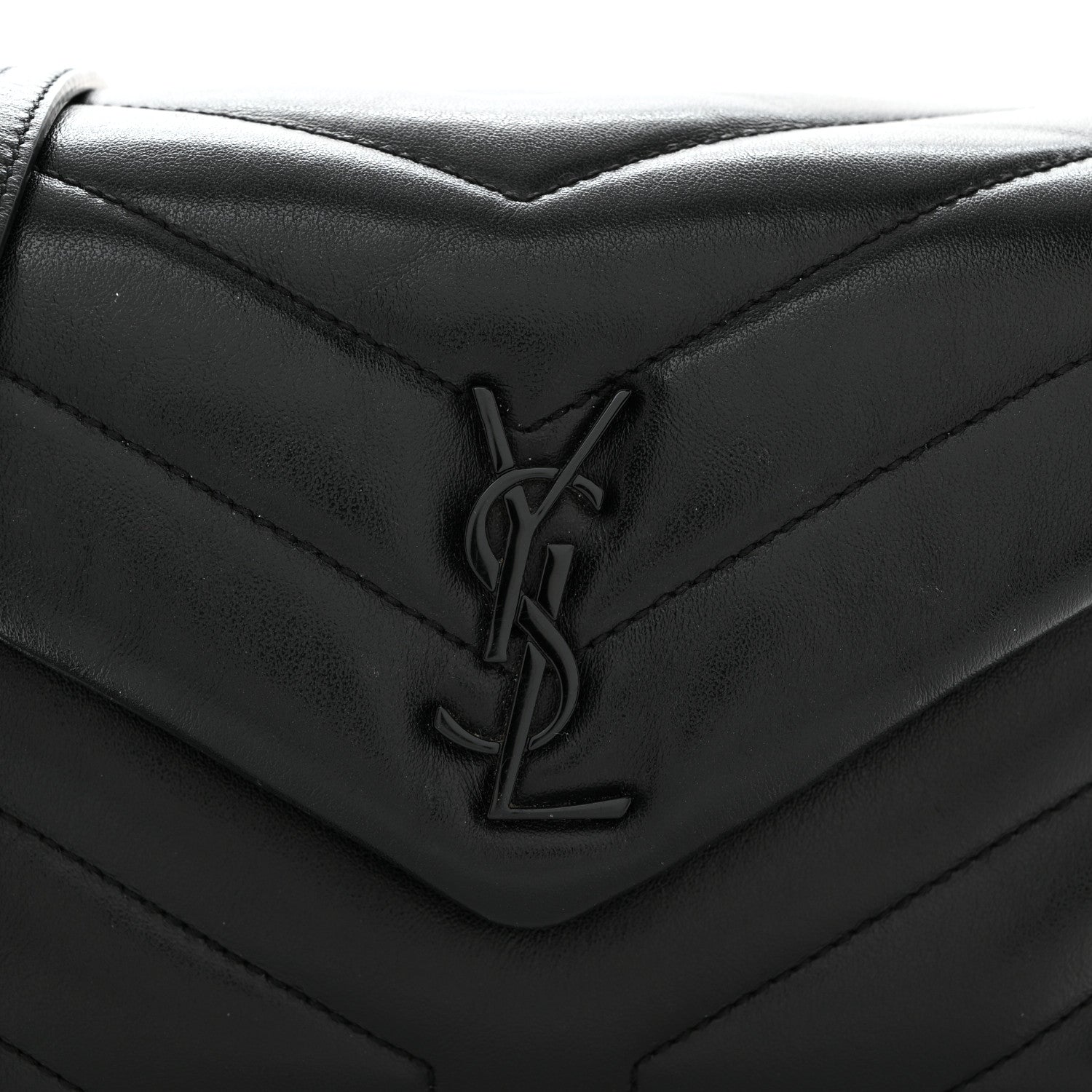 Saint Laurent Calfskin Y Quilted Monogram Toy Loulou Crossbody Bag Black 9 of 11