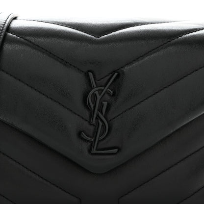 Saint Laurent Calfskin Y Quilted Monogram Toy Loulou Crossbody Bag Black 9 of 11