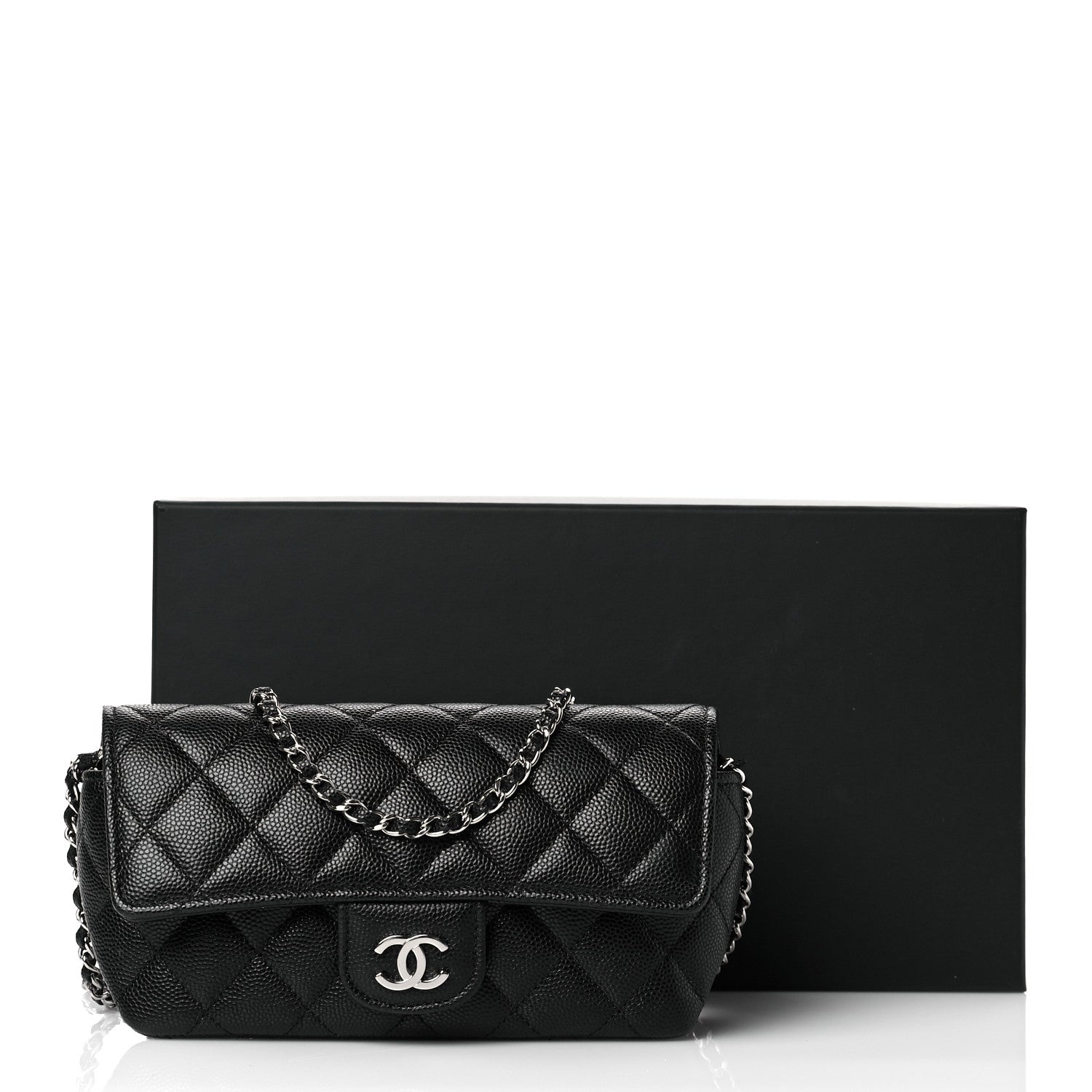 Chanel Caviar Quilted Glasses Case With Chain Black 12 of 12