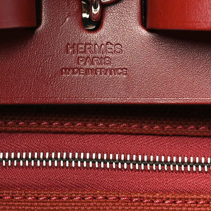 Hermes Military Toile Vache Hunter Herbag a Dos Zip Retourne Backpack Rouge H 6 of 10
