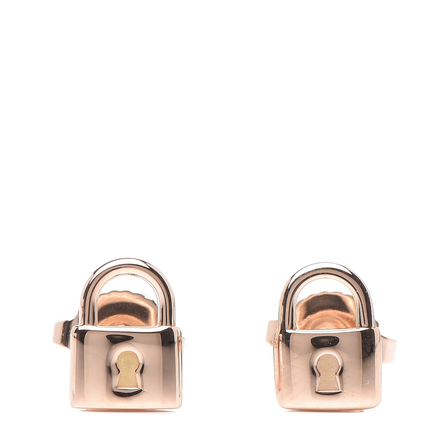 Tiffany 18K Rose Gold Mini Lock Earrings 1 of 7