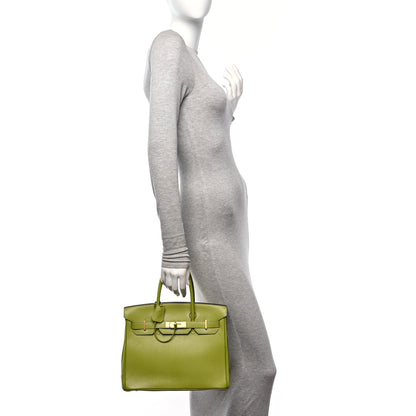 Hermes Chevre Mysore Birkin 30 Vert Anis 2 of 12