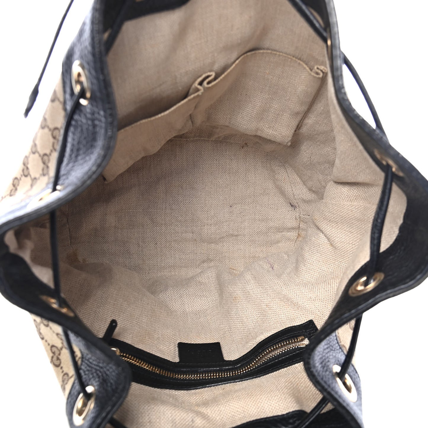 GG Monogram Calfskin Bucket Bag Black