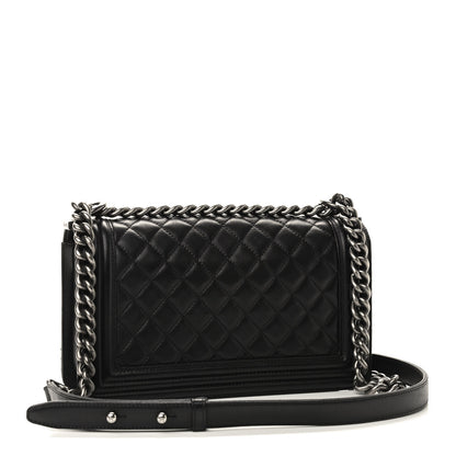 Chanel Lambskin Quilted Medium Boy Flap Black 3 of 9