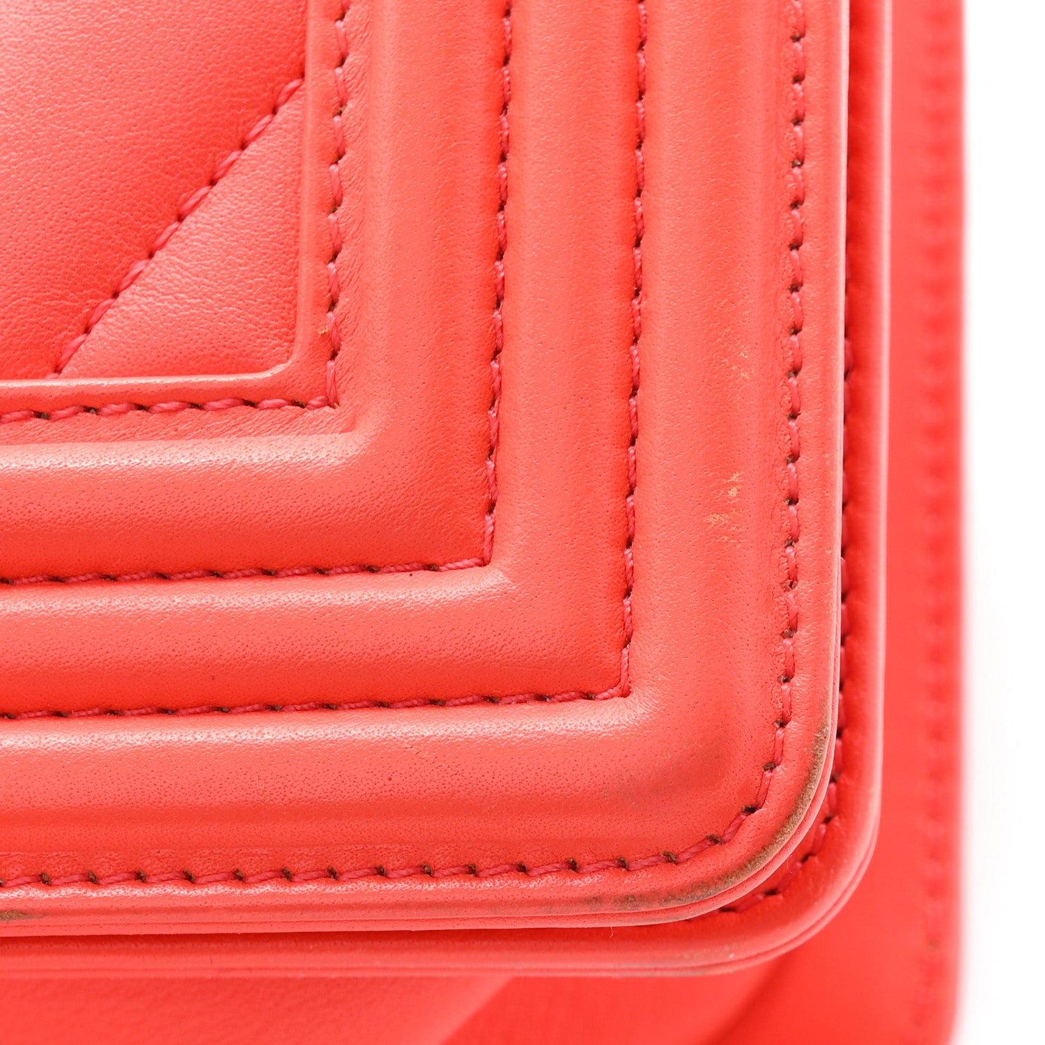 Chanel Lambskin Chevron Quilted New Medium Boy Flap Coral 11 of 11