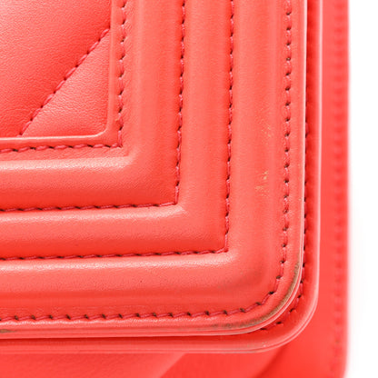 Chanel Lambskin Chevron Quilted New Medium Boy Flap Coral 11 of 11