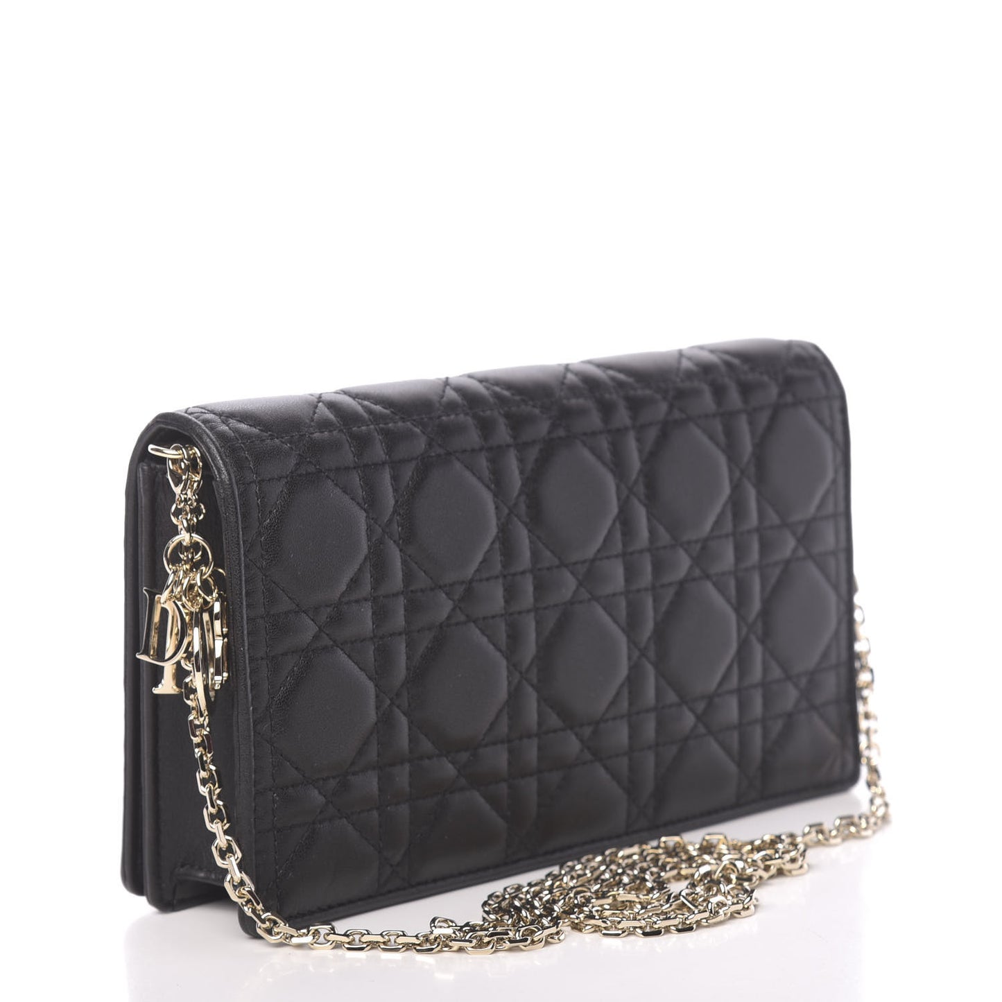 Lambskin Cannage Lady Dior Pouch Black
