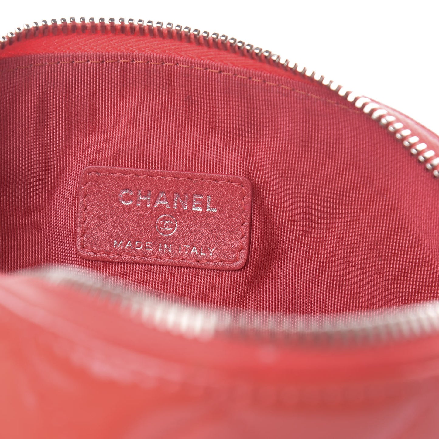 Patent Quilted Cosmetic Case Coral